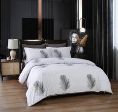 BDS Duvet Cover Set 6 Piece Queen Size Cotton Bedding - Lecce by Dolce Mela