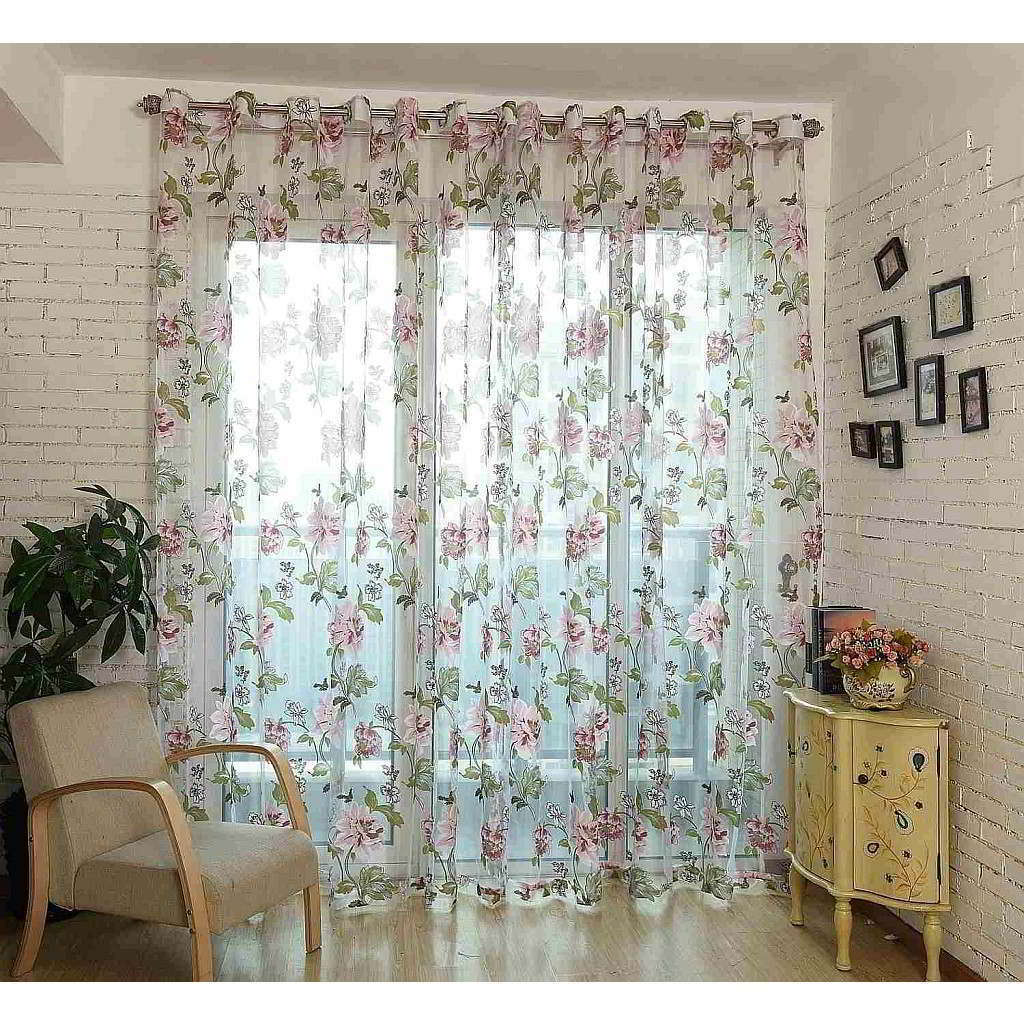 BDS Window Sheer Curtains Panel, Prague