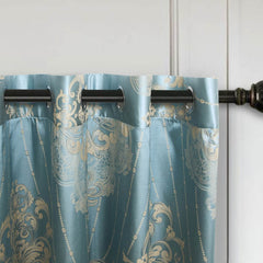 BDS Curtains Damask Jacquard Grommet Semi-Blackout, Tall 60x100, Lille by Dolce-Mela