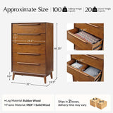 Raimunda 5-Drawer Chest Dresser with Solid Wood Frame