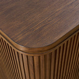 Modern Fluted Solid Wood Dresser with  6-Drawers Oak Texture