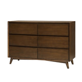 Apollone Mid-Century 6-Drawer Dresser with Solid Wood Legs
