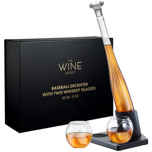 Baseball Themed Whiskey Decanter Set - 20Oz Bat Shaped Decanter