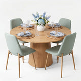 Dwen & Oslo 46" Round Dining Table Set for 4 (5-Piece)