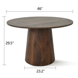 Dwen 46" Modern Round Pedestal Dining Table