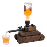 Tank Handcrafted Liquor Dispenser - Industrial Pipe Mahogany Wood