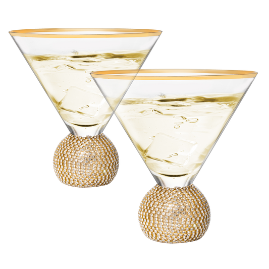 Diamond Studded Martini Glasses Set of 2