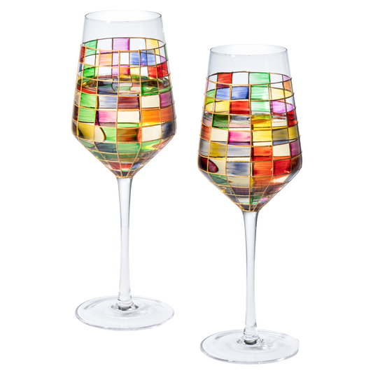 Renaissance Stained Wine Glasses Set of 2 (Stemmed)