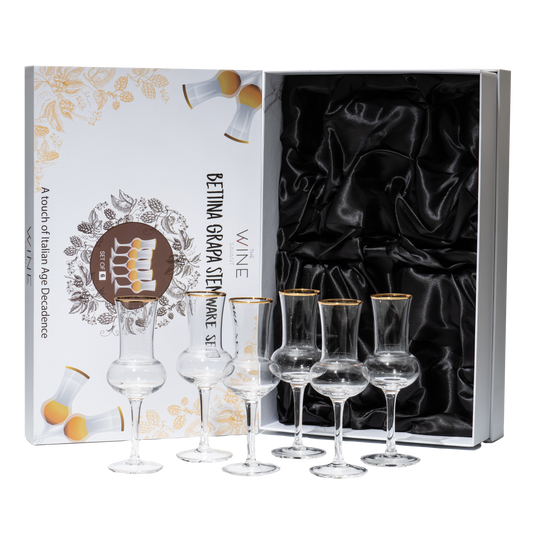 The Wine Savant Crystal Set of 6 Grappa Glasses 3oz