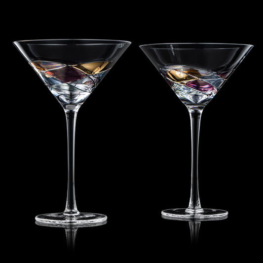 The Wine Savant Artisanal Hand Painted Stemless (Martini)