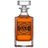 Gift for Dad Whiskey Decanter Gift Set | 730mL Decanter 2 Whiskey Glass