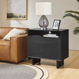 Dan 28" Tall Modern Style Nightstand with Built-In Outlets(Optional Types)