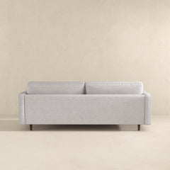 Anthony Mid-Century Modern Light Grey Pillow Back Fabric Sofa