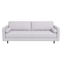 Anthony Mid-Century Modern Light Grey Pillow Back Fabric Sofa