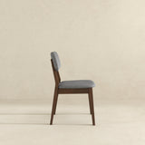 Dark Grey Fabric Solid Back Side Chair (Set Of 2)
