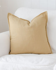 Deco pillow cover with buttons in Sandy beige