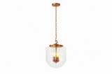 Delphi Pendant Lamp - Coarse Gold and Clear Glass