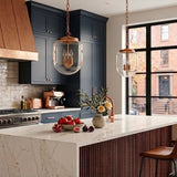 Delphi Pendant Lamp - Coarse Gold and Clear Glass