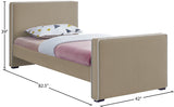 Dillard Velvet Upholstered Bed – Contemporary Elegance with Dark Espresso Legs for Stylish Bedrooms