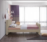 Dillard Velvet Upholstered Bed – Contemporary Elegance with Dark Espresso Legs for Stylish Bedrooms