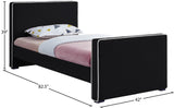 Dillard Velvet Upholstered Bed – Contemporary Elegance with Dark Espresso Legs for Stylish Bedrooms
