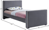 Dillard Velvet Upholstered Bed – Contemporary Elegance with Dark Espresso Legs for Stylish Bedrooms