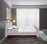 Dillard Velvet Upholstered Bed – Contemporary Elegance with Dark Espresso Legs for Stylish Bedrooms
