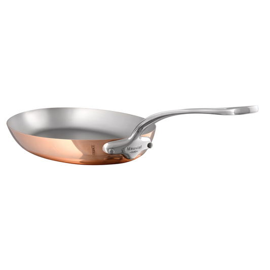 Mauviel M'Heritage 150 S Copper Oval Frying Pan With Cast Stainless Steel Handle, 13 x 9-in