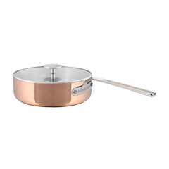 Mauviel M'COPPER 360 Copper Saute Pan With Stainless Steel Handle, 3.4-Qt