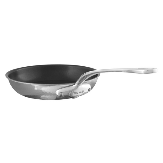 Mauviel M'ELITE Hammered 5-Ply Nonstick Frying Pan With Cast Stainless Steel Handle, 10.2-In