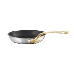 Mauviel M'COOK B 5-Ply Nonstick Round Frying Pan With Brass Handle, 11-In