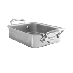 Mauviel M'MINIS Hammered Stainless Steel Roasting Pan, 7 x 4-In