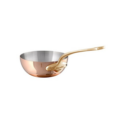 Mauviel M'Heritage 150 B Copper Curved Splayed Saute Pan With Brass Handle, 1.3-Qt