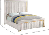 Dolce Velvet Bed with Tall Padded Headboard and Gold Trim - Luxurious Modern Bedroom Centerpiece