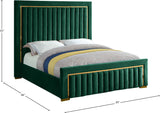 Dolce Velvet Bed with Tall Padded Headboard and Gold Trim - Luxurious Modern Bedroom Centerpiece