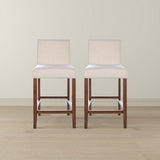 Dorian Beige Fabric Counter Chair (Set of 2)