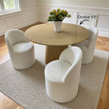 Doris Rolling Upholstered Dining Chair With Castors (Set of 2)