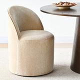 Doris Rolling Upholstered Dining Chair With Castors (1-Piece)