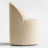 Doris Rolling Upholstered Dining Chair With Castors (1-Piece)