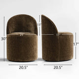 Doris Rolling Upholstered Dining Chair With Castors (Set of 2)