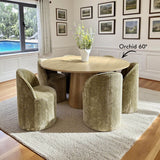 Doris Rolling Upholstered Dining Chair With Castors (1-Piece)