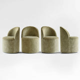 Doris Rolling Upholstered Dining Chair With Castors (Set of 4)