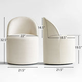 Doris Rolling Upholstered Dining Chair With Castors (1-Piece)