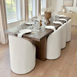 Doris Rolling Upholstered Dining Chair With Castors (1-Piece)