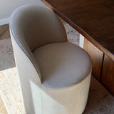 Doris Rolling Upholstered Dining Chair With Castors (Set of 6)