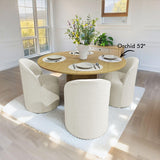 Doris Rolling Upholstered Dining Chair With Castors (Set of 4)