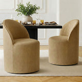 Doris Rolling Upholstered Dining Chair With Castors (1-Piece)
