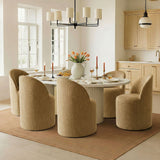 Doris Rolling Upholstered Dining Chair With Castors (1-Piece)
