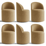 Doris Rolling Upholstered Dining Chair With Castors (1-Piece)