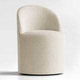 Doris Rolling Upholstered Dining Chair With Castors (1-Piece)